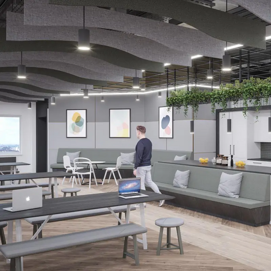 - MuffleBaffle Felt Acoustic Ceiling Baffle - Wave - Muffle USA LLC