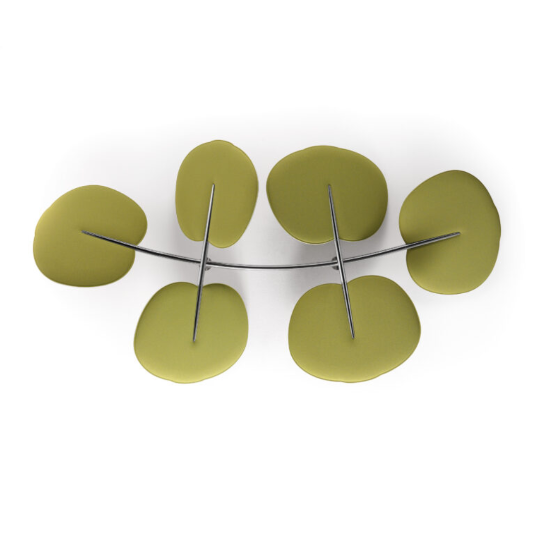 Snowsound | Botanica Wall in green upon a white background.