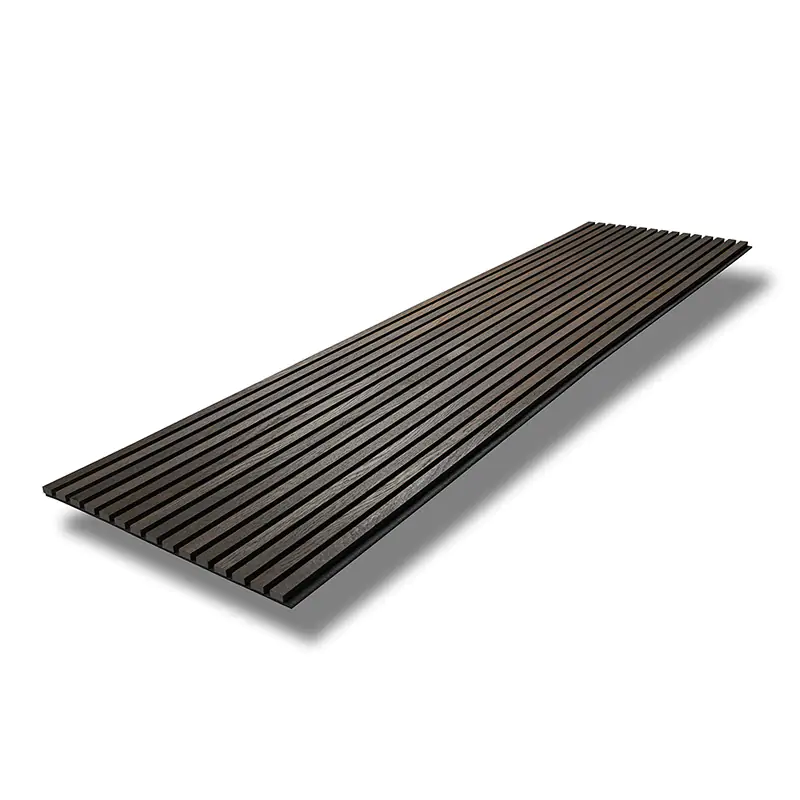  - MuffleTimber | Acoustic Slat Wood Wall Panel - Dark Oak (Black Felt) - Muffle USA LLC 
