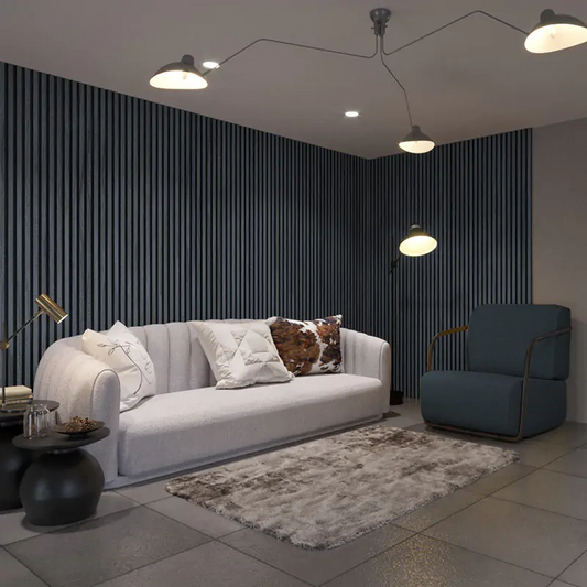  - MuffleTimber | Acoustic Slat Wood Wall Panel - Gray Oak (Black Felt) - Muffle USA LLC 